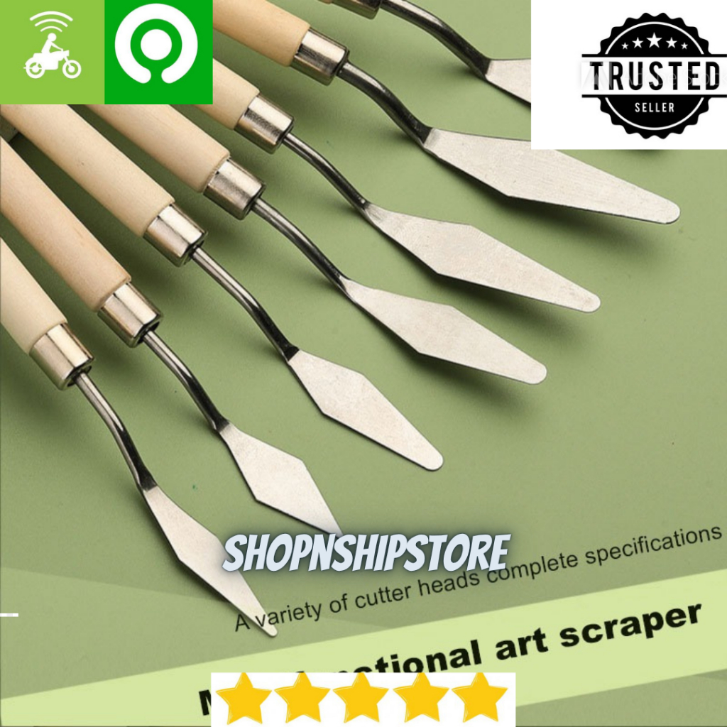 

Pisau Palet Lukis Cat Akrilik Painting Scraper Knife 7 PCS - JW7