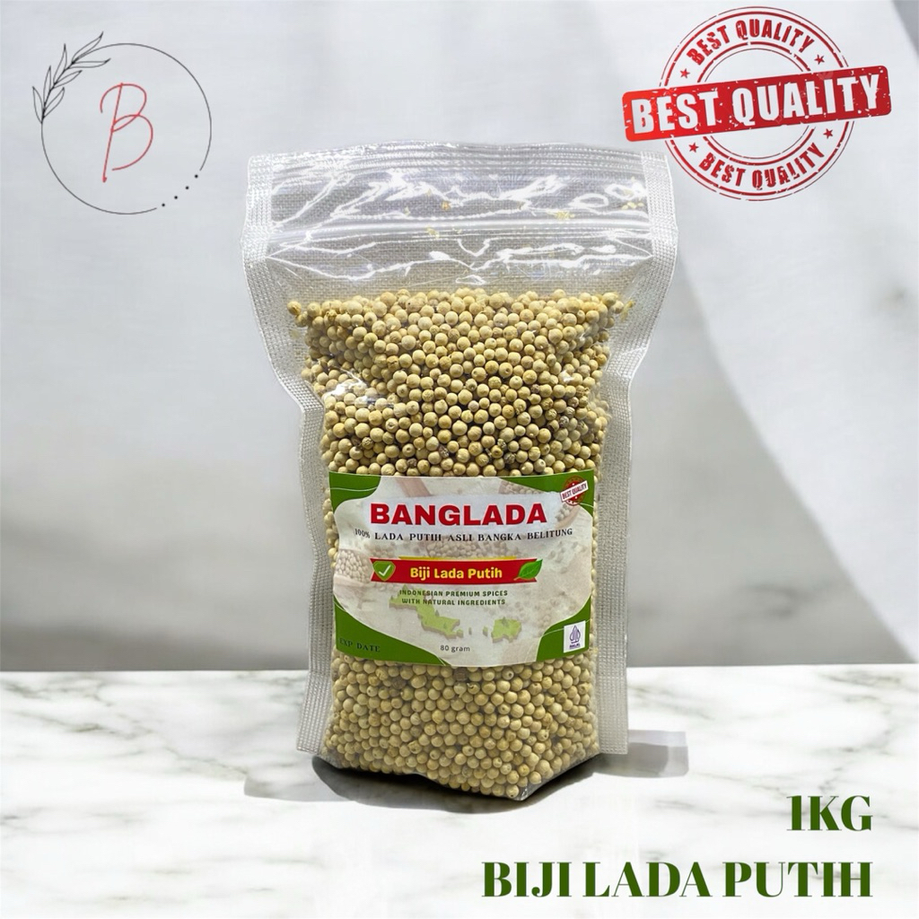 

Banglada Biji Lada putih asli Bangka 1KG Merica murni Premium grade A super wangi dan pedas