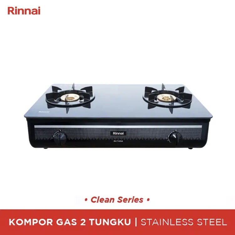 Rinnai Kompor Gas Rinnai RI-712GA(B) Kompor gas 2 tungku RI-712 GA (B)