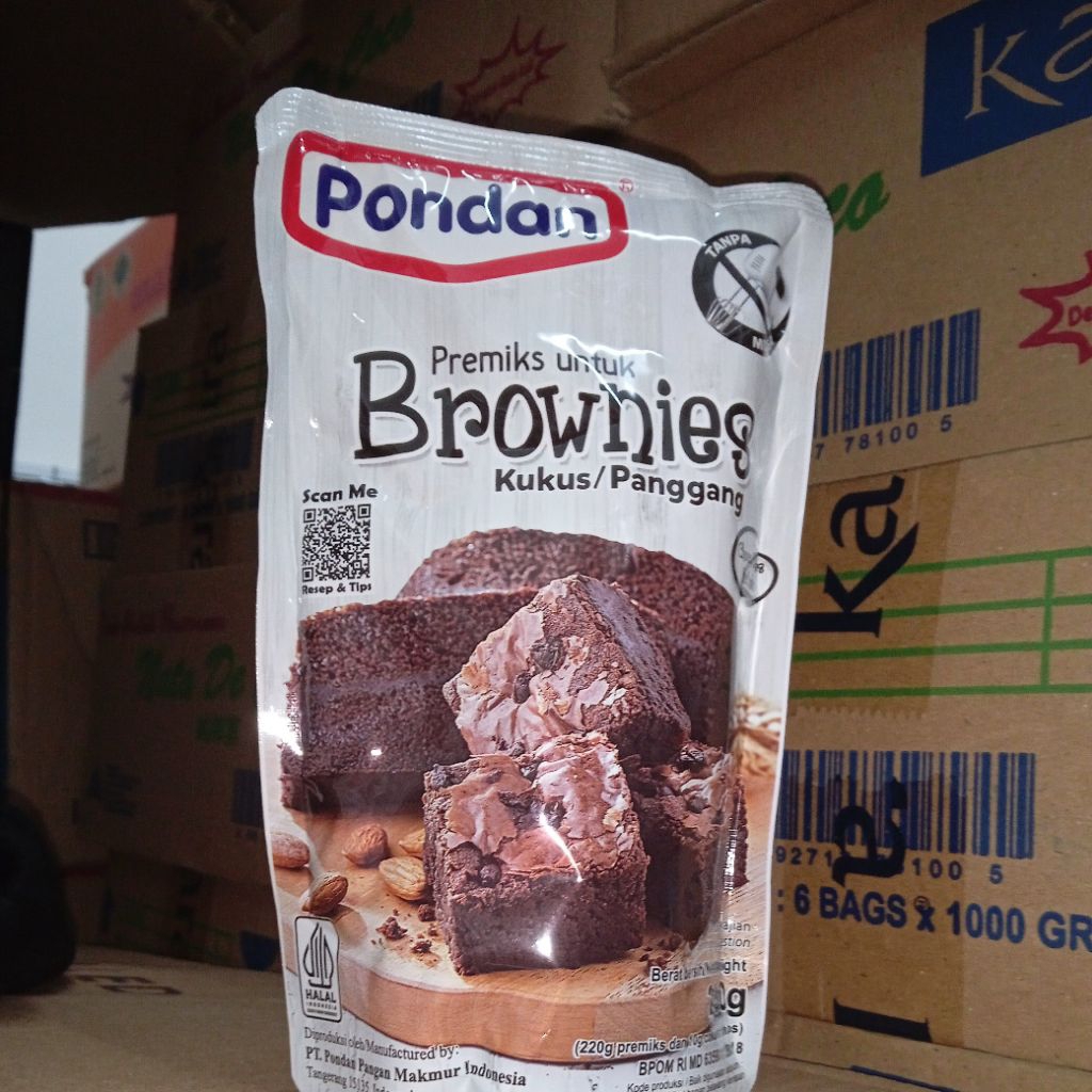

Pondan Brownies kukus/panggang