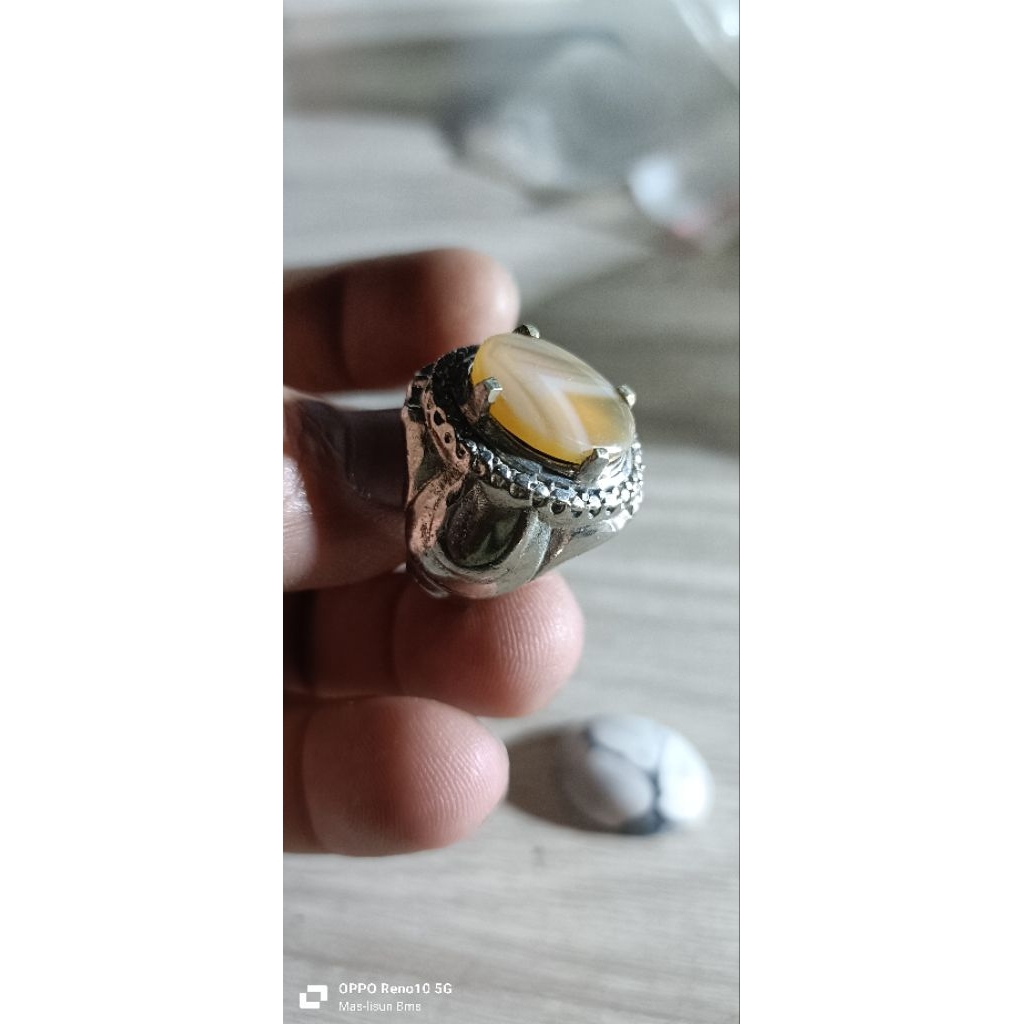 Batu akik sulaiman junjung derajat natural. ikat alpaka super size 7 ,  Junjung Derajat Sulaiman - N