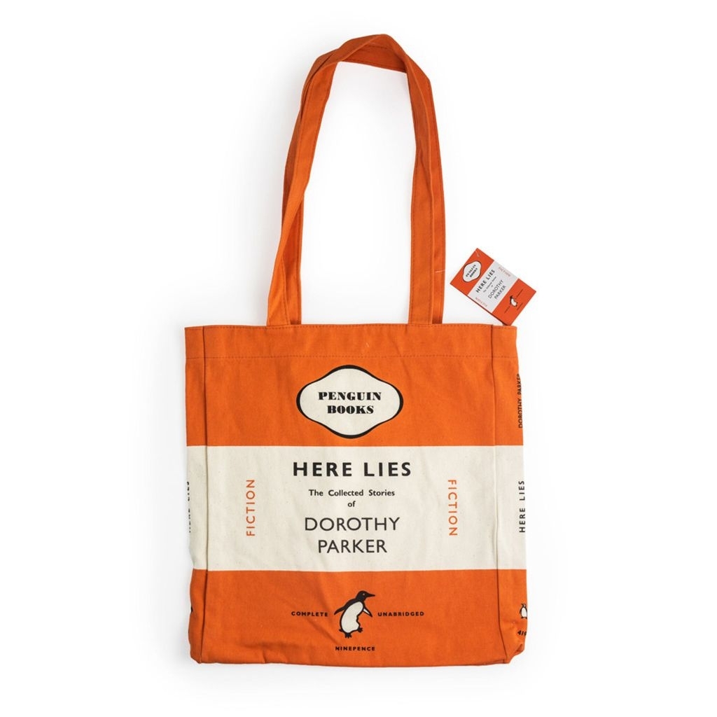 Merchandise Penguin Book Tote Bag Oren - Here Lies by Dorothy Parker