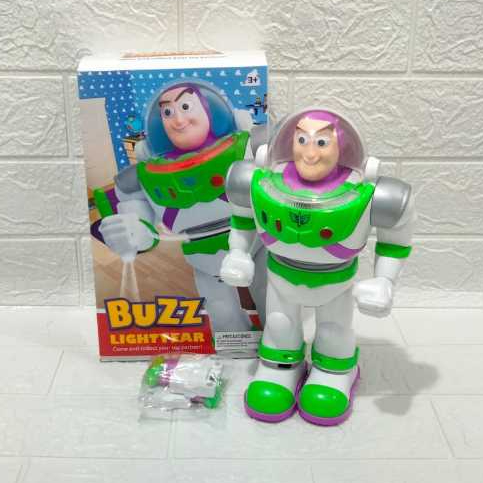 MAINAN ROBOT BUZZ LIGHTYEAR ROTASI LENGKAP SAYAP,  MUSIK DAN LAMPU