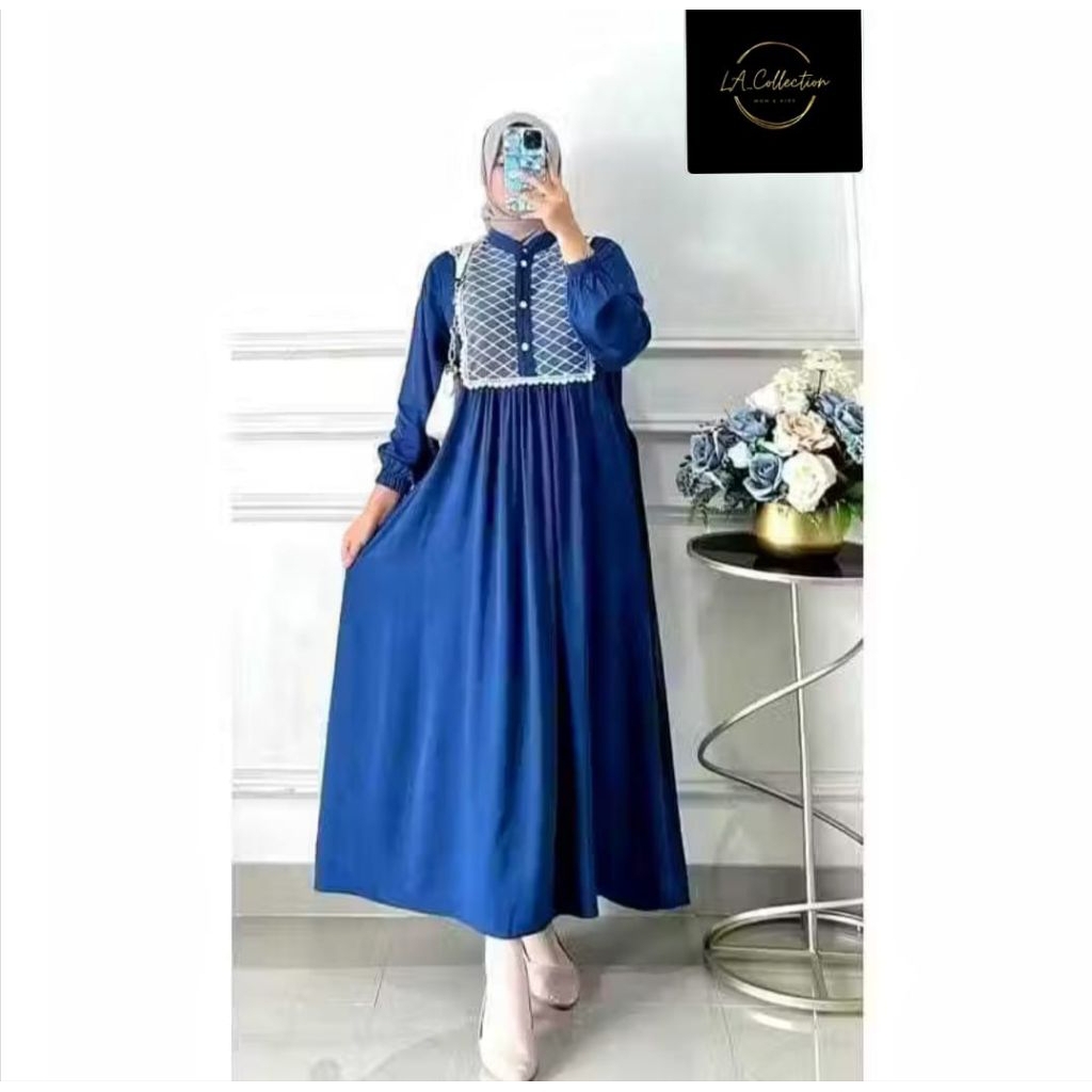 PROMO 100rb DAPAT 3pcs Gamis Yuraina Renda Brukat Wanita Muslim Kekinian
