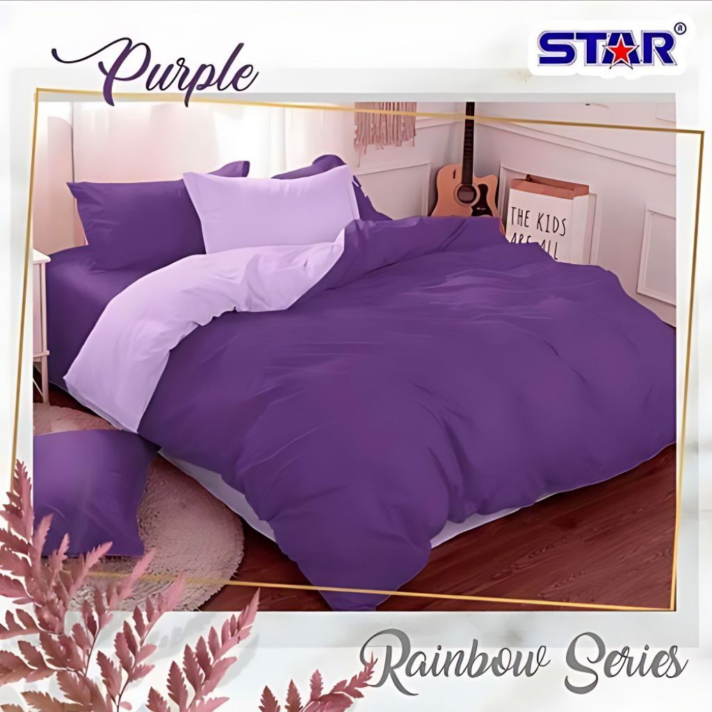 Sprei Set Katun STAR Polos Purple
