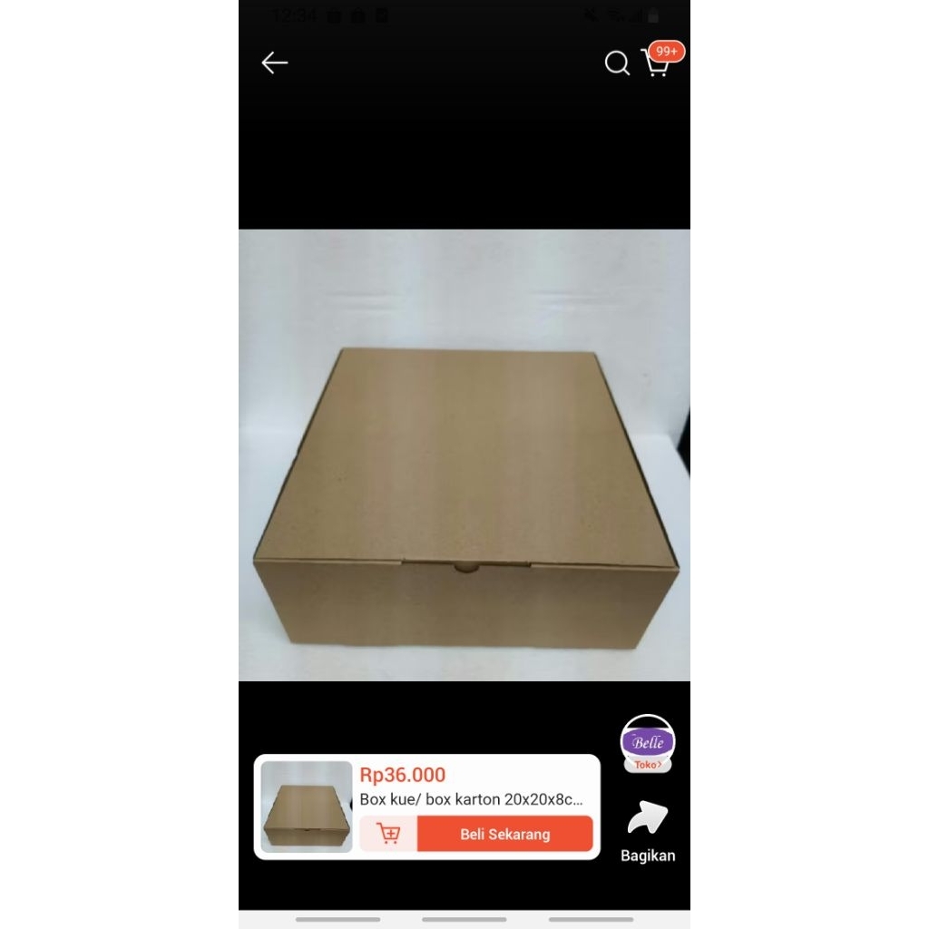 

Box kue/ box karton 22x22x8cm