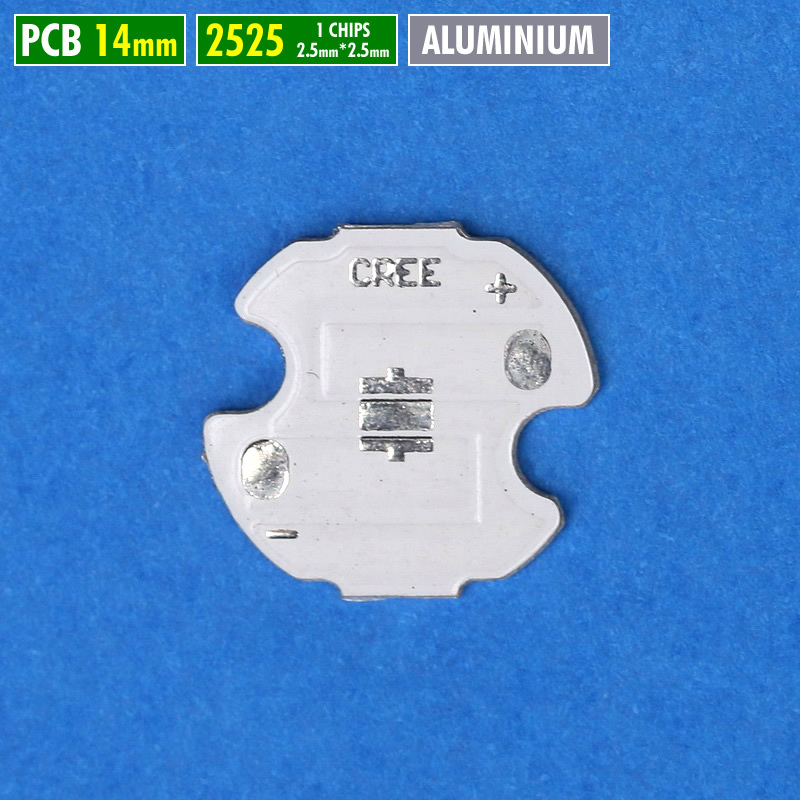 PCB 14mm 2525 Aluminium Led 2.5x2.5mm XB-D XB-H BD BH XBD Chip Ukuran 2.5mm x 2.5mm Cree Senter Led 