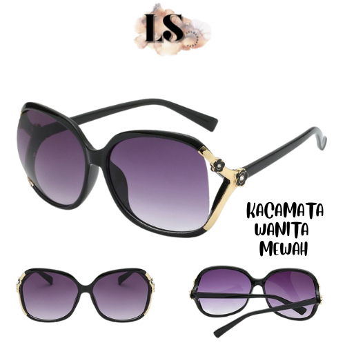 LS - KACAMATA HITAM KM49 WANITA MODEL KOREA MEWAH BAHAN METAL WARNA WARNI REAL PICT