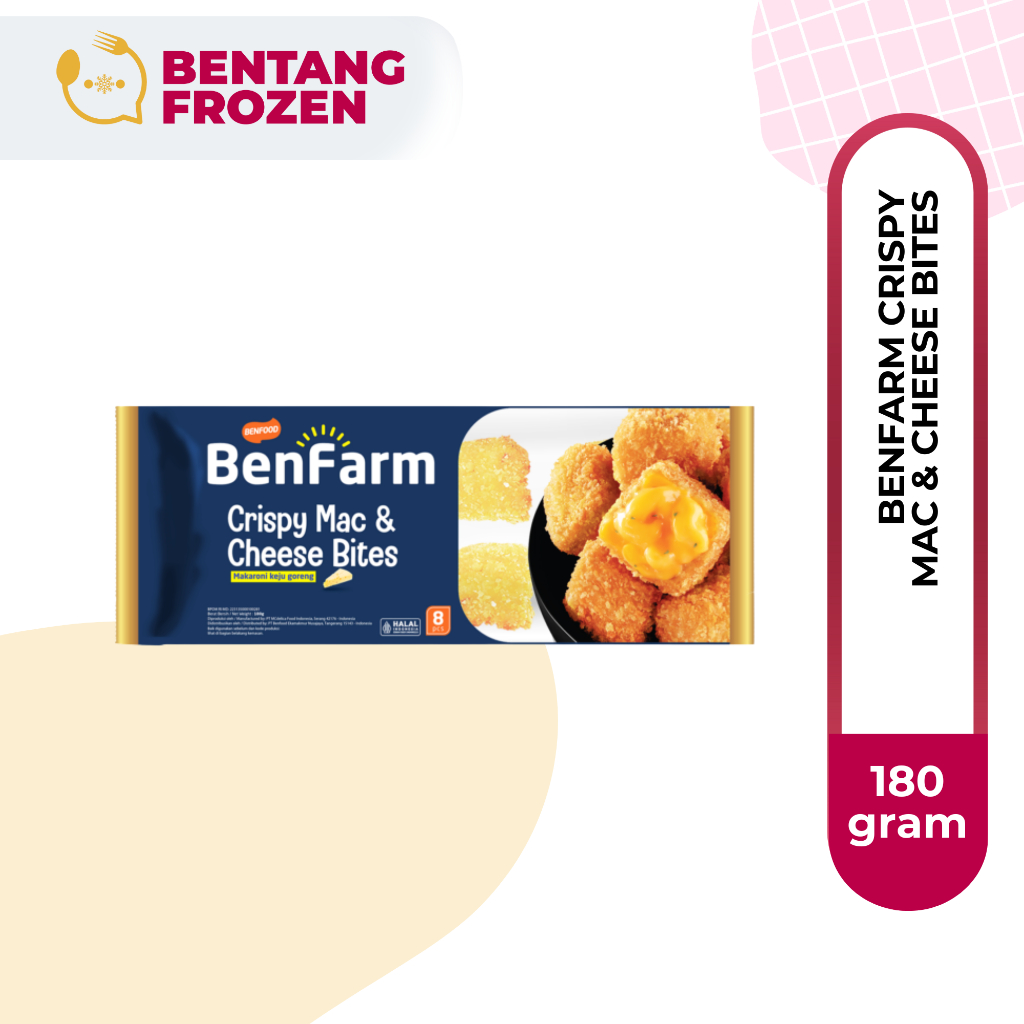 

Benfarm Crispy Mac And Cheese Bites 180gr / Mac n Cheese / Makaroni Keju