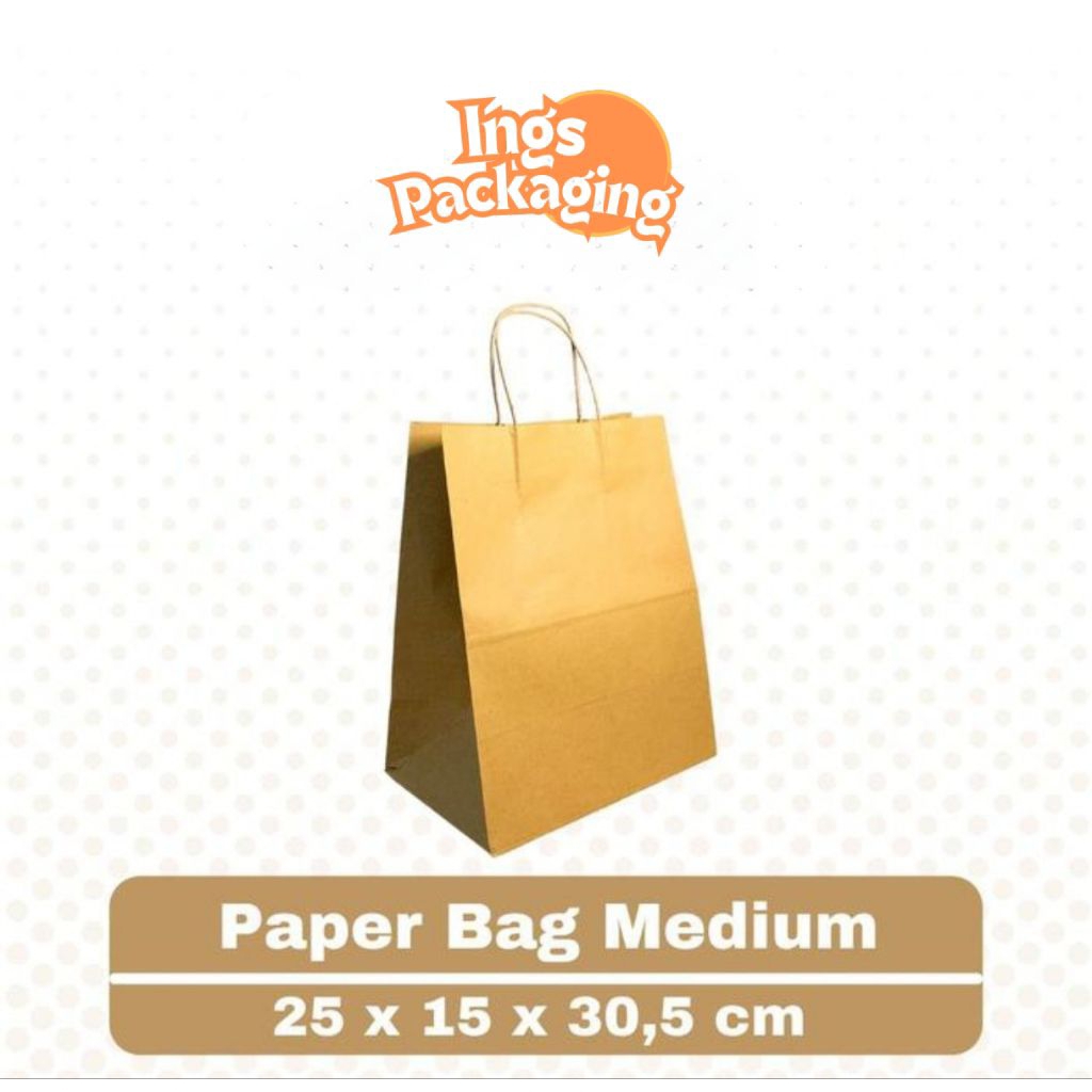 

Shopping Paper Bag / Tas kertas belanja Ukuran MEDIUM