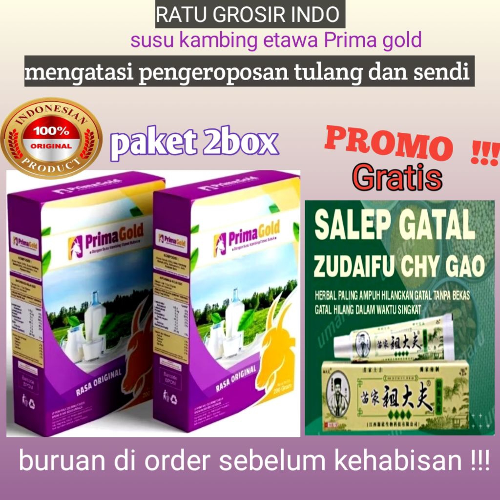 

2box susu kambing etawa asli Prima gold original menyehatkan tulang dan sendi osteoporosis