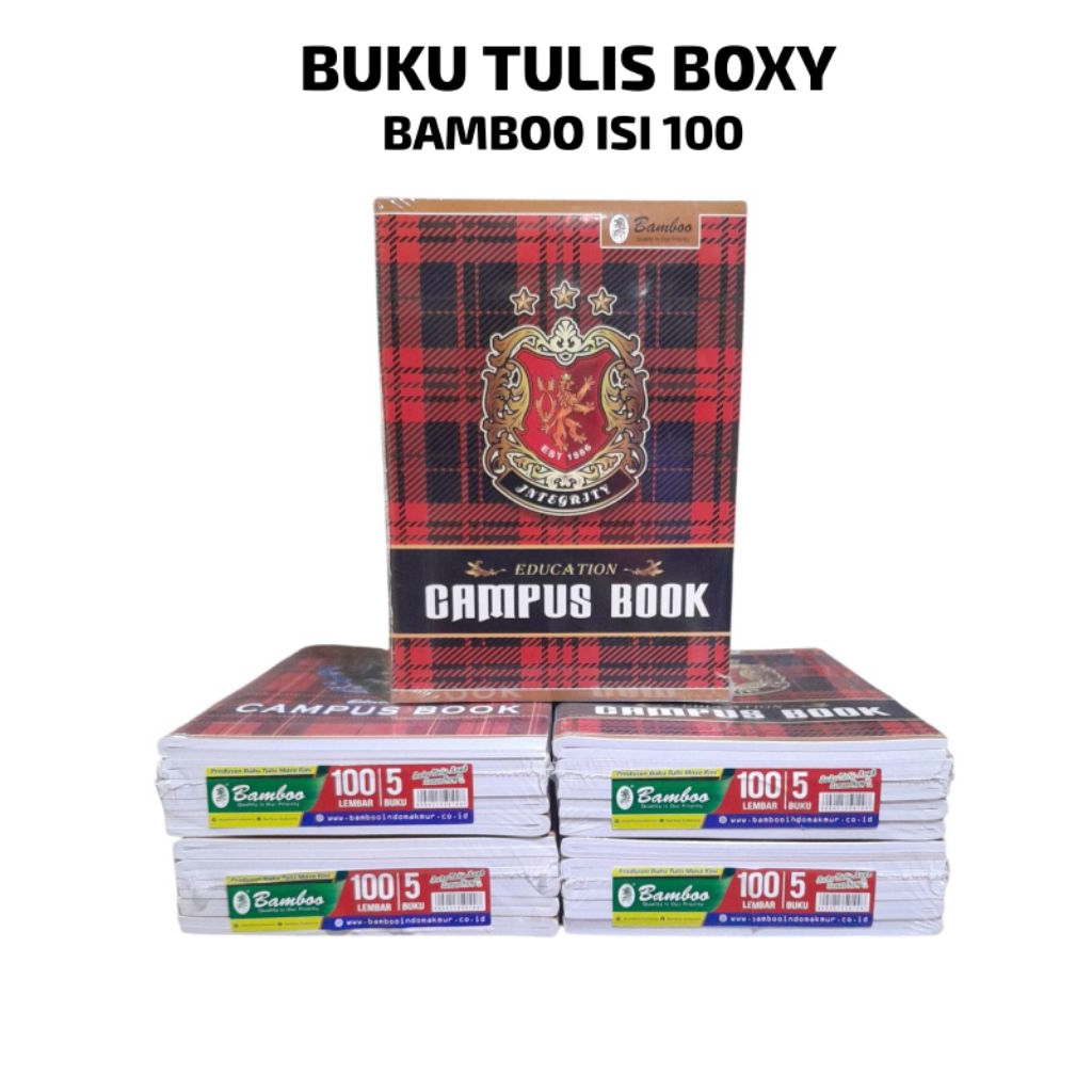 

(5 buah) Buku Tulis Boxy Isi 100 Bamboo