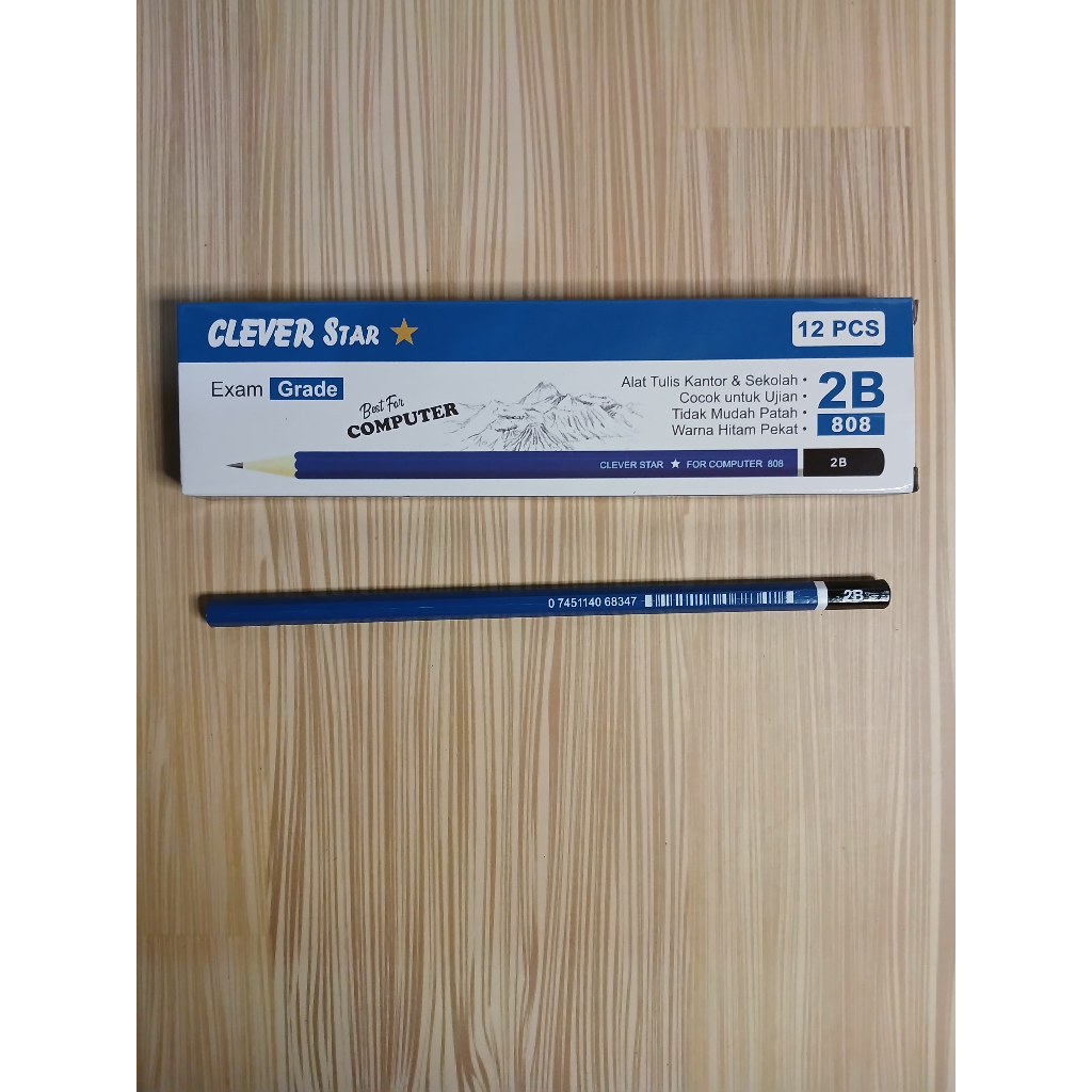 

1 LSN / 12 Pcs Pensil Clever Star 2B Pencil [808 BIRU]