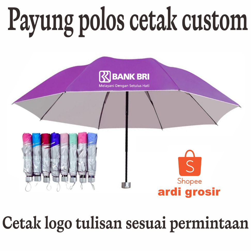 payung lipat custom payung grosir payung lipat anti angin lapis silver sablon warna promosi souvenir