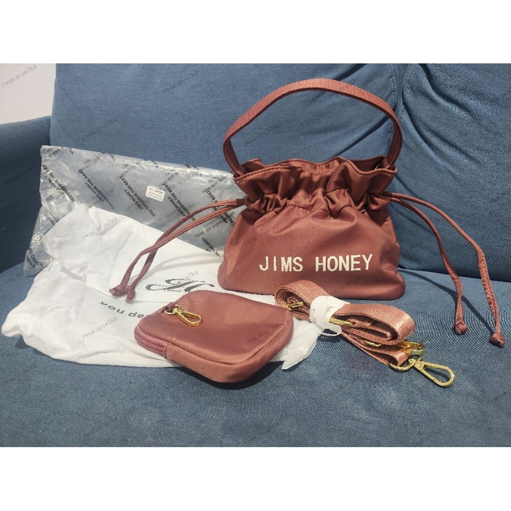 [PRELOVED] JIMS HONEY ANDIEN BAG TAS SERUT/BUCKET DUSTY PINK