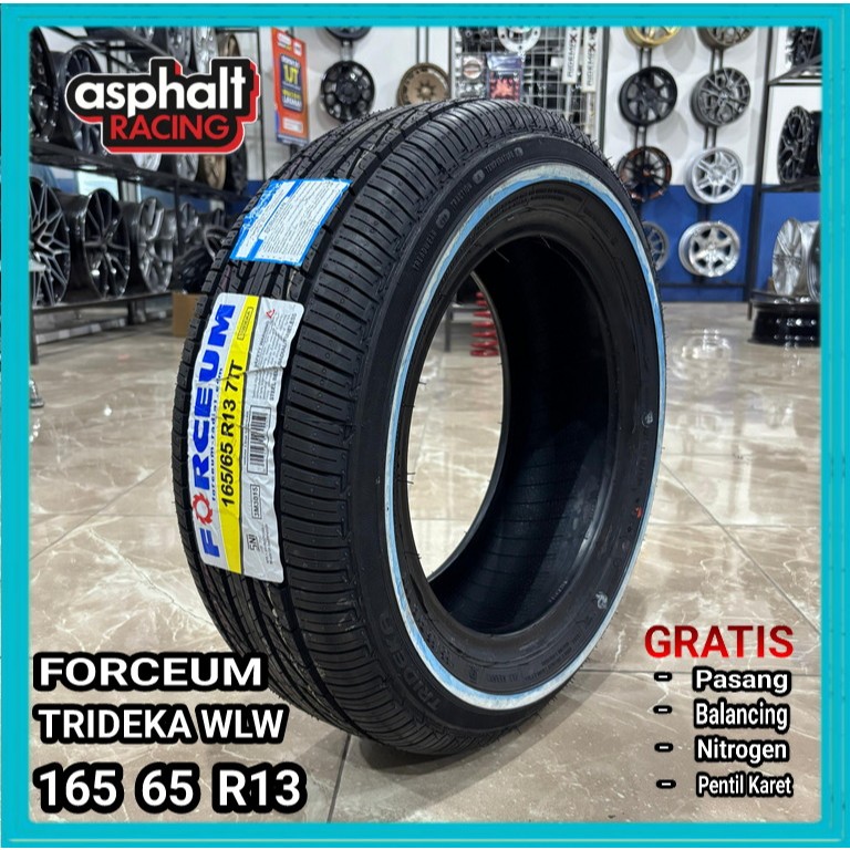 Ban Mobil Tubles List Putih Ukuran 165 65 R13 Merek Forceum Trideka WLW