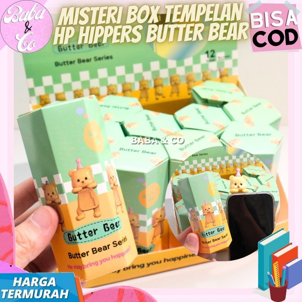 MISTERI BOX HIPPERS BUTTER BEAR LUCU UNIK MYSTERY BOX TEMPELAN HANDPHONE BUTTER BEAR IMUT BLIND BOX 