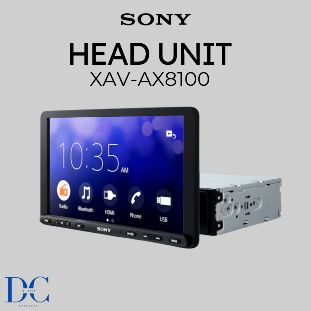 Head Unit Digital Mobil SONY XAV-AX8100 - Single Din Apple CarPlay or Android Auto - Head Unit Mobil