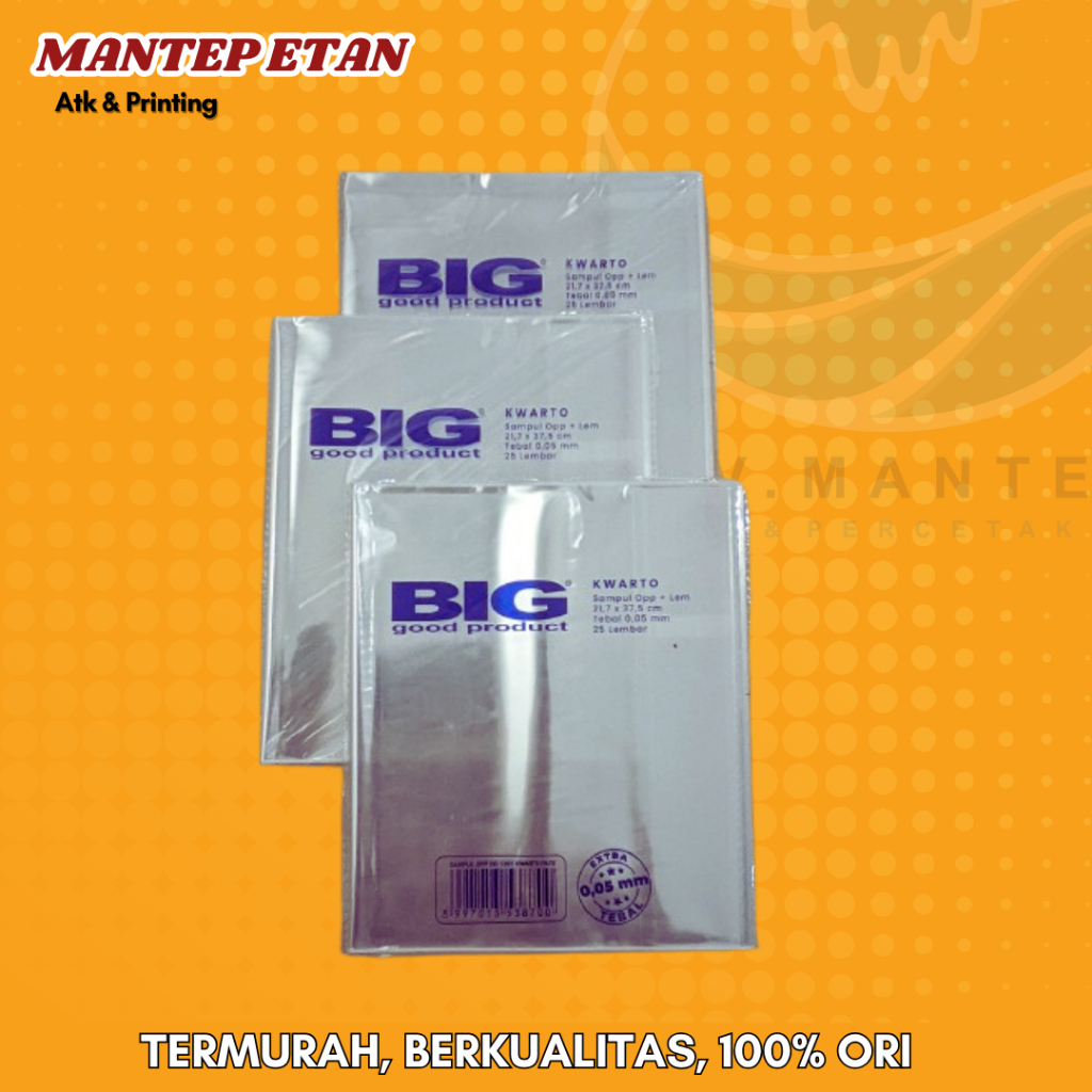 

SAMPUL BUKU BOXY, LKS, KWARTO BENING PLASTIK TEBAL BIG