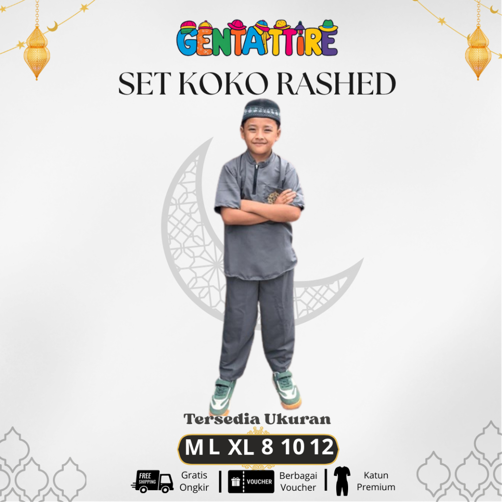 Gentattire - (COD-Langsung Kirim) Baju Setelan Koko Kurta Anak Laki-Laki Sunatan Muslim Islam Pengaj