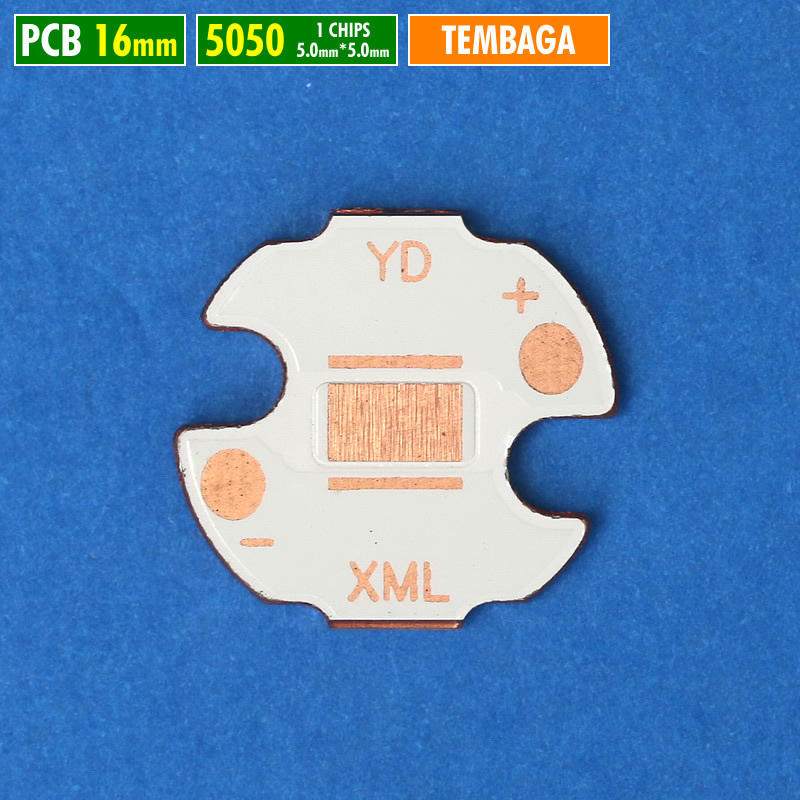 PCB 16mm 5050 Tembaga Led 5x5mm SST40 T6 XML XML2 XHP50 P50 Chip Ukuran 5mm x 5mm Cree Luminus Yindi
