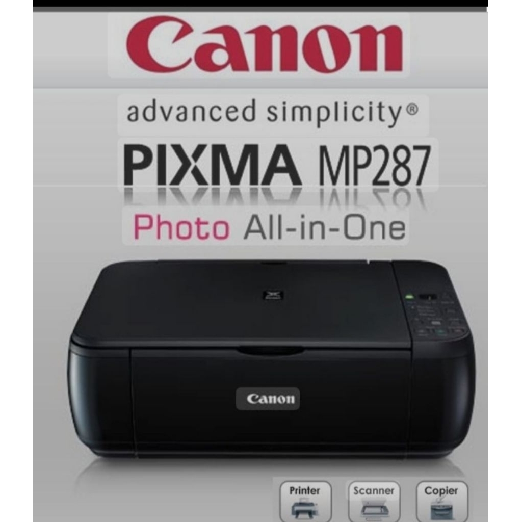 Printer canon mp287 siap pakai lengkap catridge 811 810 + kabel usb + kabel power