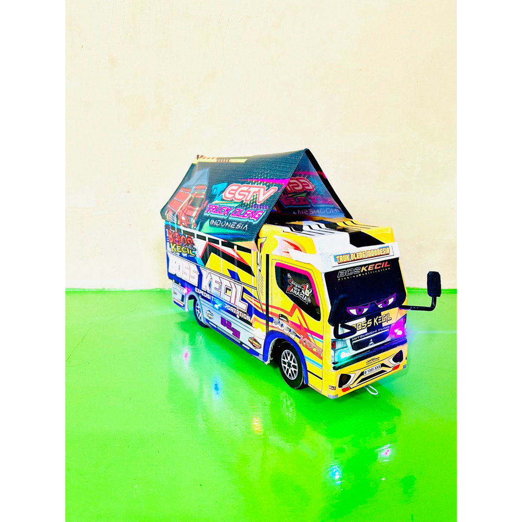 PROMO MURAH MINIATUR TRUK OLENG TERBAGUS + TERPAL + LAMPU RGB