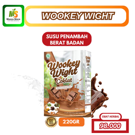 

AMPUUUHHH Wookey Weight Coklat - Susu Penambah Berat Badan 220gr Paket Nutrisi 1 Box