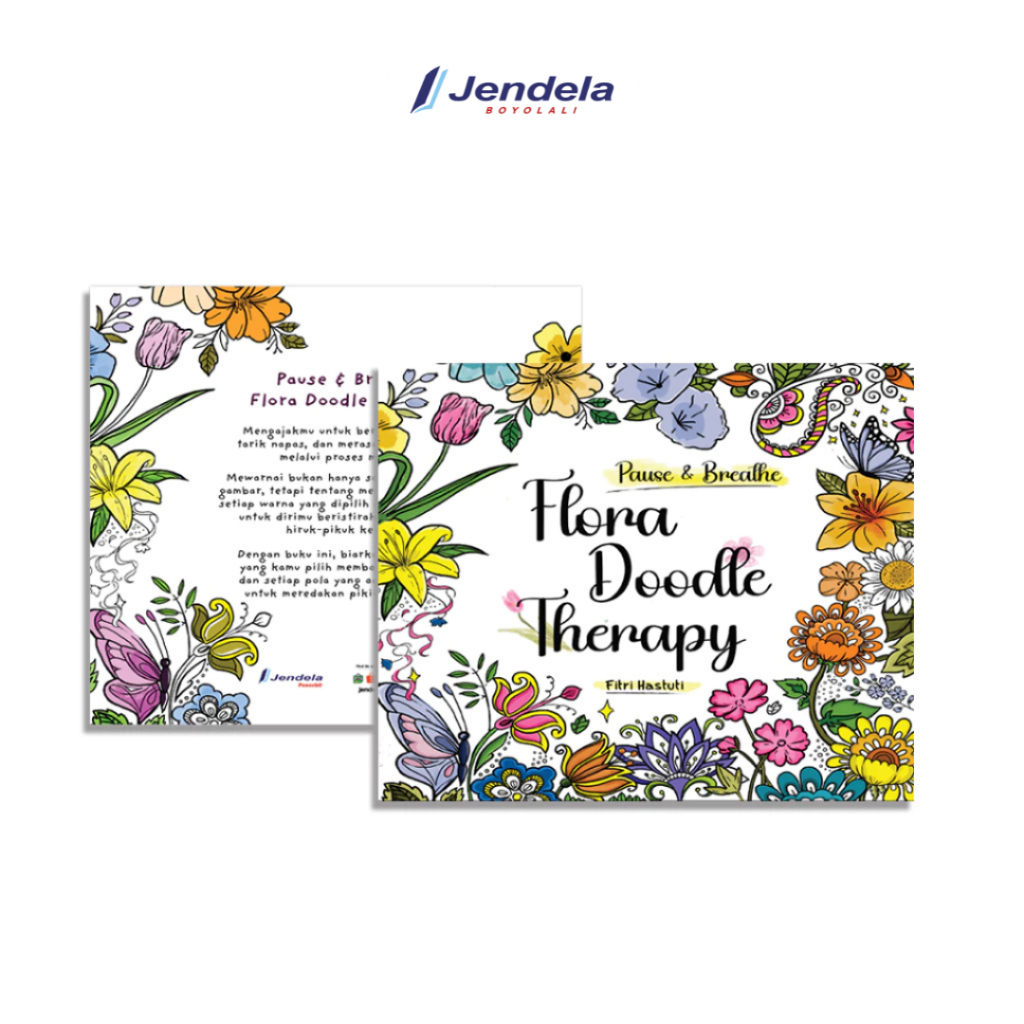 Buku Mewarnai Dewasa Art Coloring Doodle Flora Therapy Art Therapy Book Jendela Penerbit