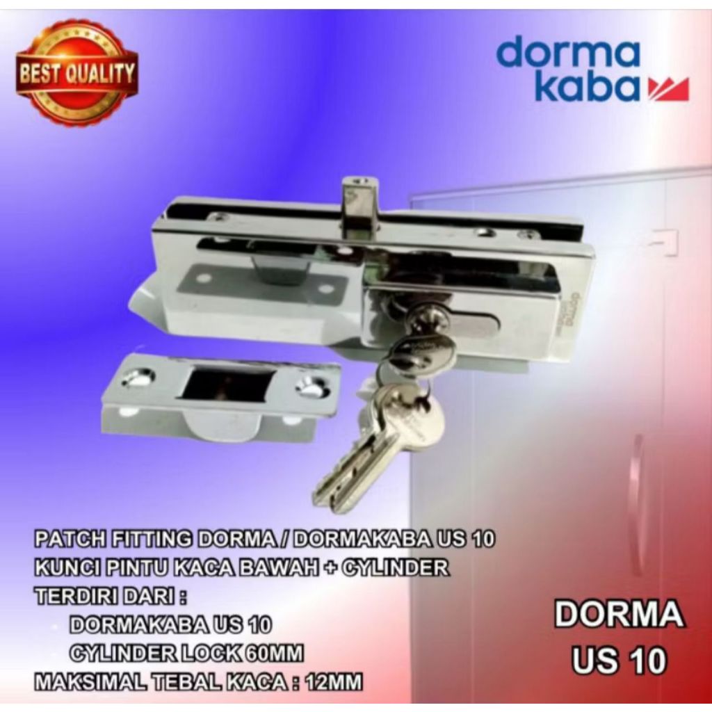 Kunci Pintu Kaca Bawah US 10 DormaKaba/Dorma/Dorma Kaba+Cylinder Dorma 60mm