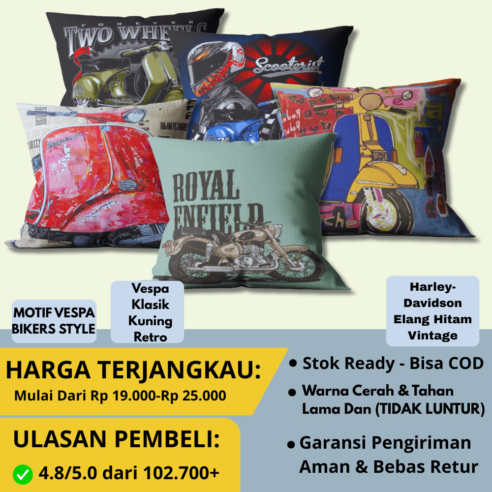 SARUNG BANTAL PRINTING MOTIF VESPA BIKERS STYLE - Desain vespa & Harley Gagah Dan Maskulin-
