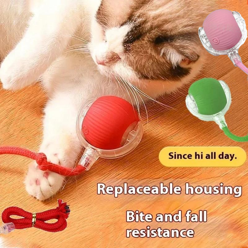 Mainan Kucing Bola Putar Bola Kucing Automatic Led Mainan Kucing Bola Bergerak Untuk Latihan Kucing