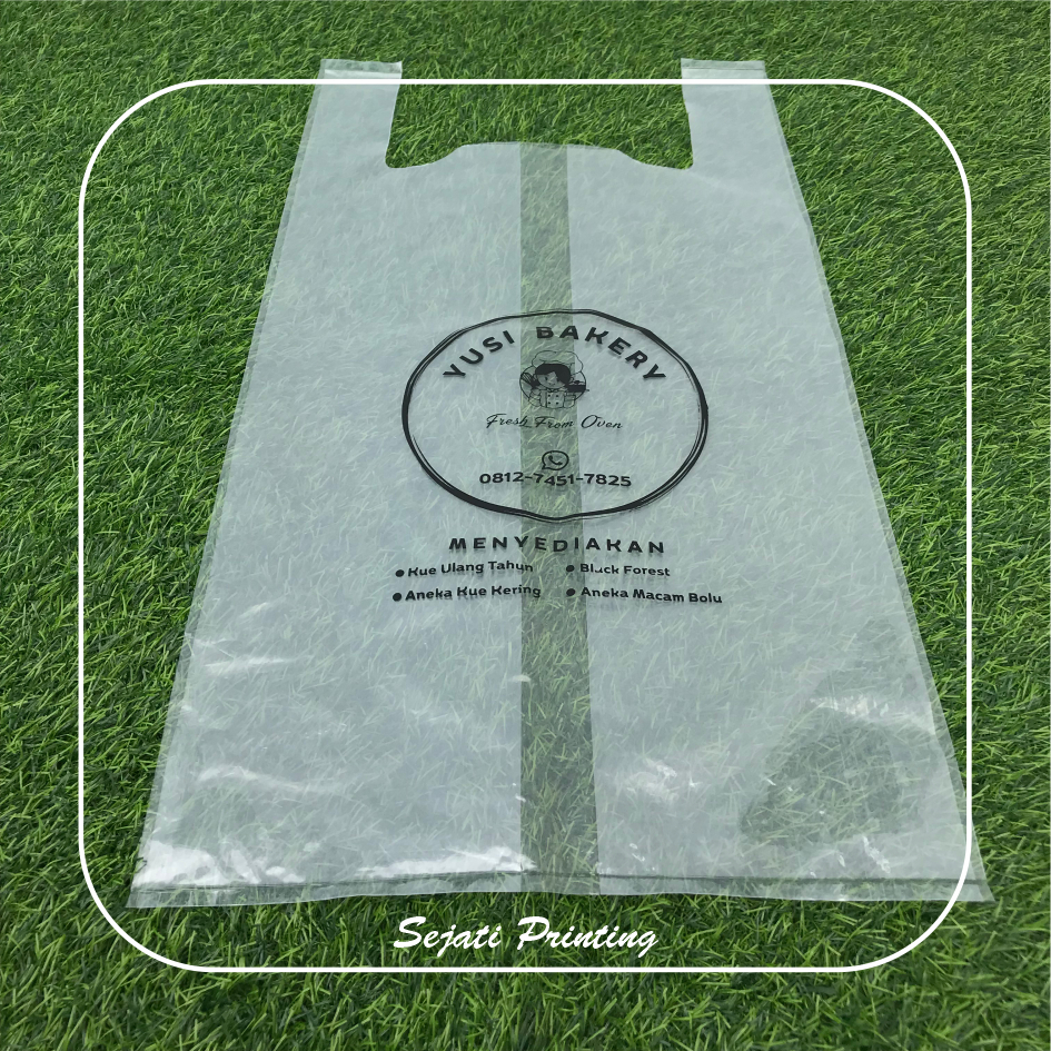 

(Isi 100 pcs) Sablon Plastik Murah PE KRESEK LIPAT BESAR 27 x 33 , FREE DESAIN - SEJATIPRINTING