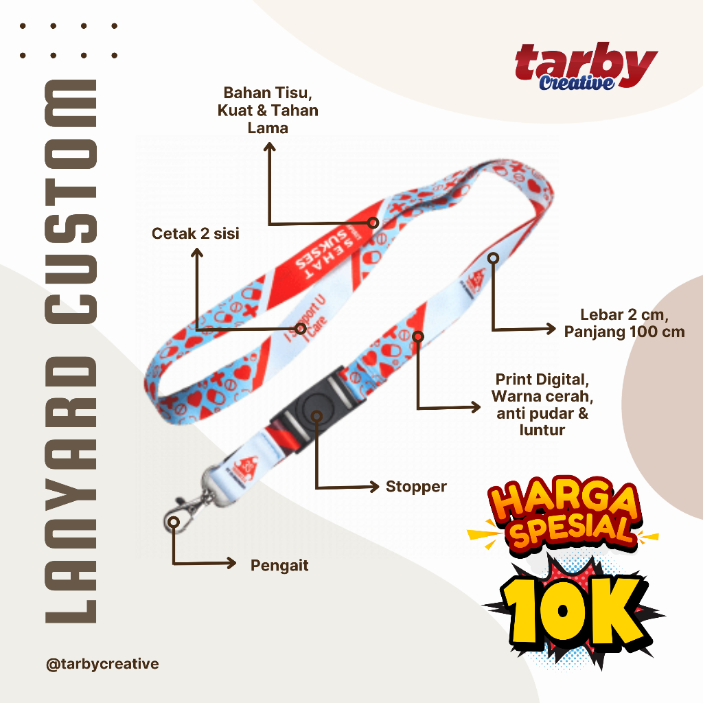 

Cetak Lanyard Tali Gantungan id card custom untuk komunitas organisasi