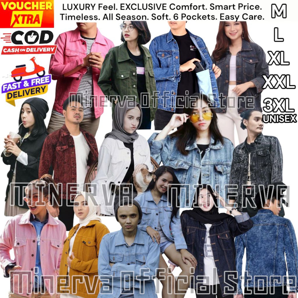 Jaket Jeans Premium Unisex Jaket Oversize Jeans Jumbo Pria Jaket Wanita Jaket Denim Cowok Cewek