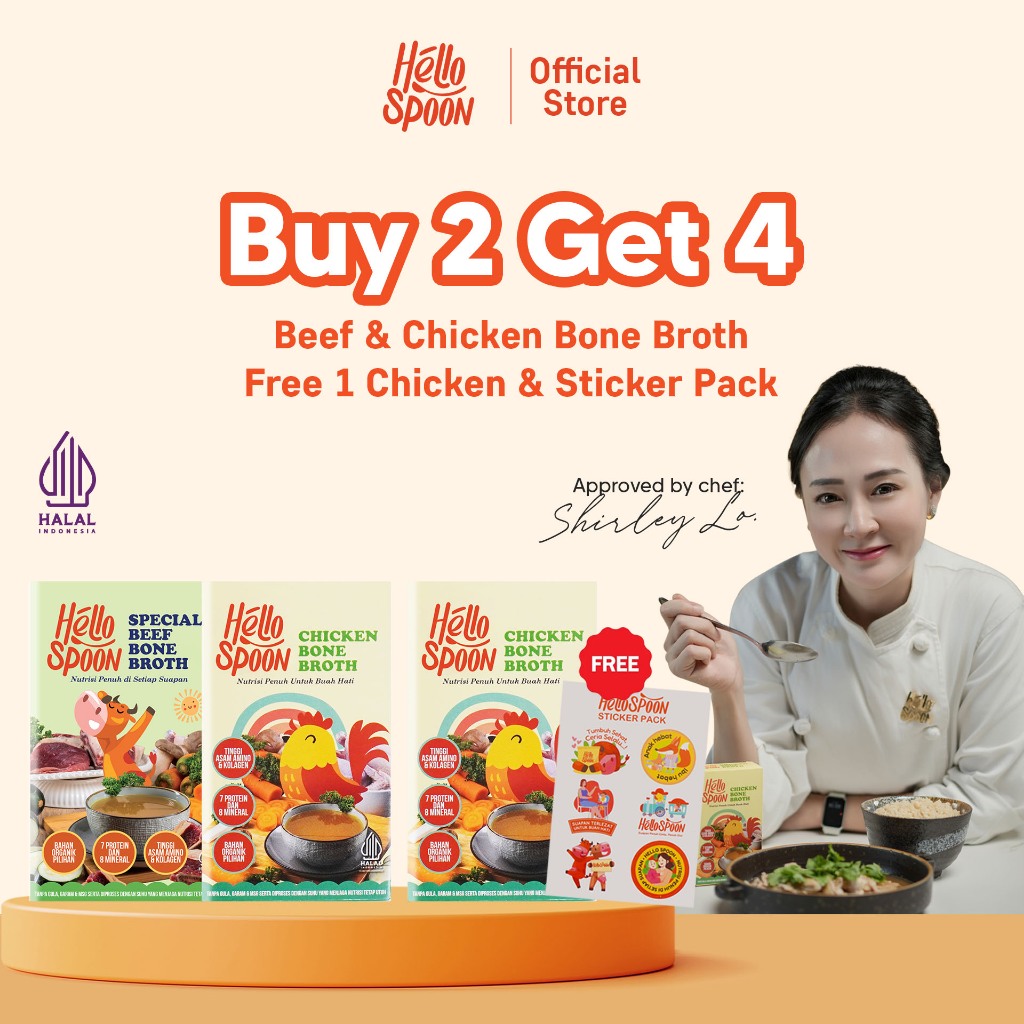 

wadistroalip [BUY 2 GET 4] - Bone Broth Powder Hello Spoon Bundling 2 pcs FREE Chicken Bone Broth
