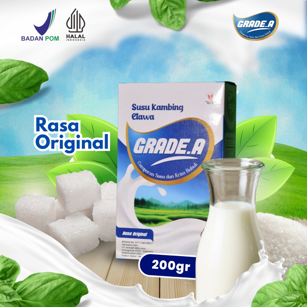 

GRADE A ORIGINAL-SUSU KAMBING ETAWA BUBUK 200GR ASLI BPOM-Susu Untuk Menjaga Kesehatan Tulang,Gigi,jantung,saluran Pernafasan Dan Saluran Pencernaan