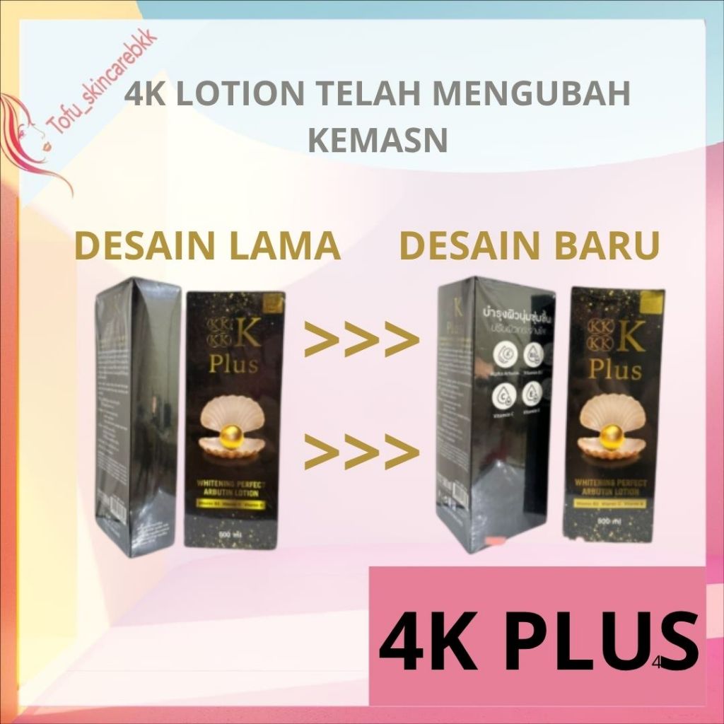 4K Plus Whitening Perfect Arbutin Lotion 500ml / 4k lotion / 4k plus lotion / handbody / lotion pemu