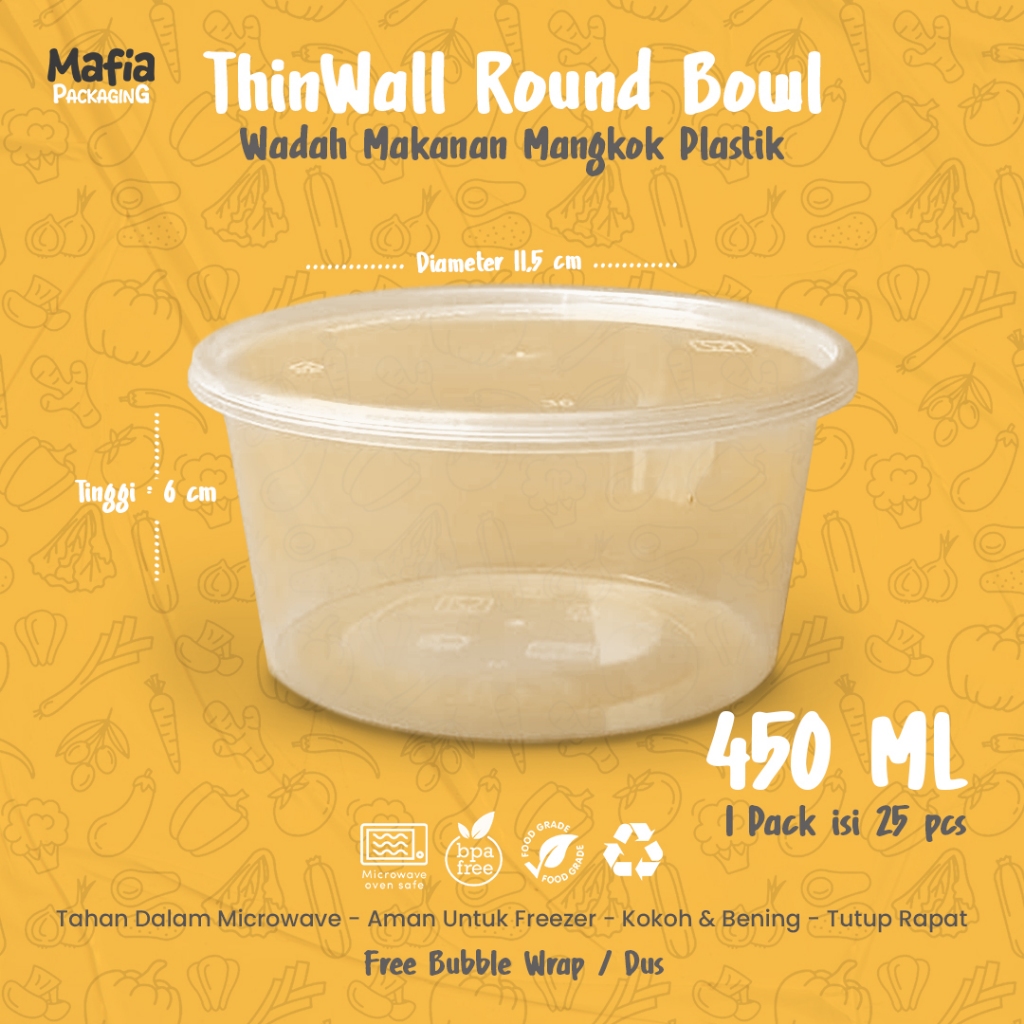 Thinwall Mangkok 450ml / THINWALL ROUND BOWL 450ml  / THINWALL ROUND 450ml