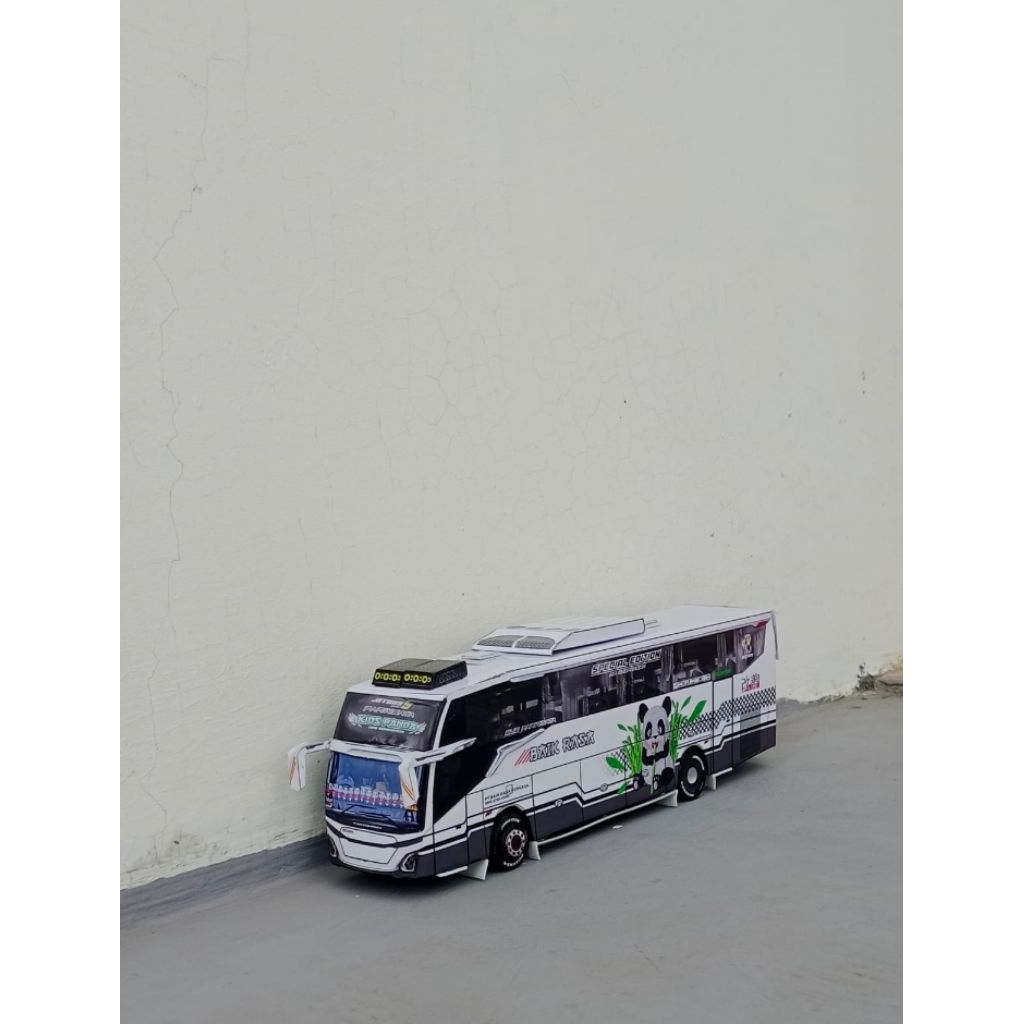MINIATUR BUS PO. BAIK RASA "KIDS PANDA" SKALA 1:50 PAPERCRAFT