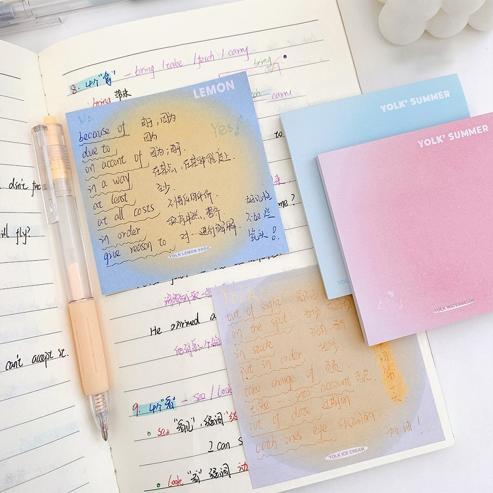 

Sticky Notes Gradasi Polos Isi 50 Lembar Alat Tulis Kantor Sekolah / Memo Tempel Persegi Gradasi Tempelan Kertas Catatan Memo