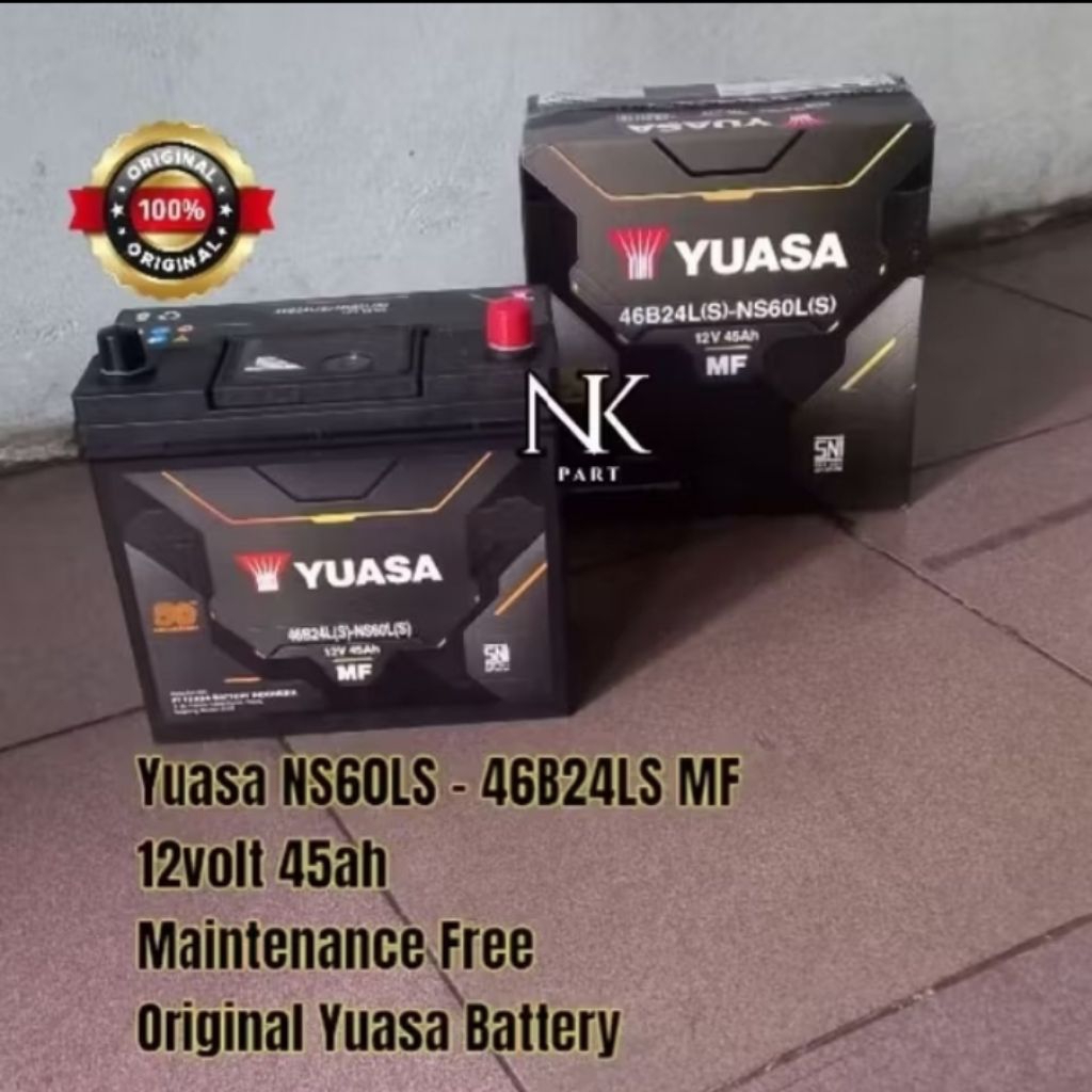 Aki Mobil Hyundai Excel 1 2, Avega, H-1 Royale Limited Yuasa NS60LS MF 45Ah