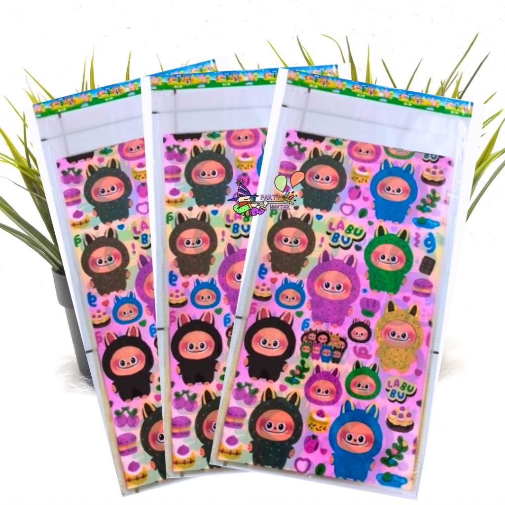 

Plastik Snack Ulang Tahun (ultah) / Plastik Karakter / Plastik OPP Labubu 10 pcs + Pita Kawat