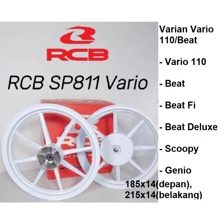 Velg RCB SP811 ORIGINAL Vario 110 VARIO110 Beat FI KARBU 110 Scoopy Genio 185x215 R14 Vario 110  Bea