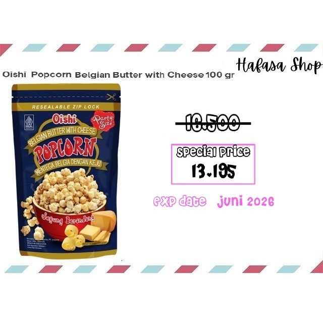 

OISHI Popcorn Belgian Butter with Cheese 100 gram