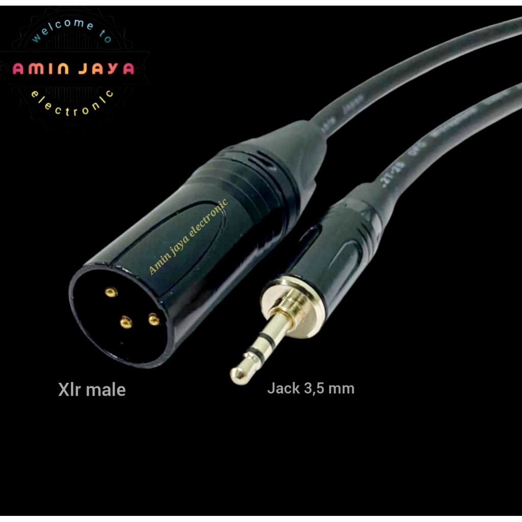 Kabel aux 3,5 to xlr male kabel hp ke mixer
