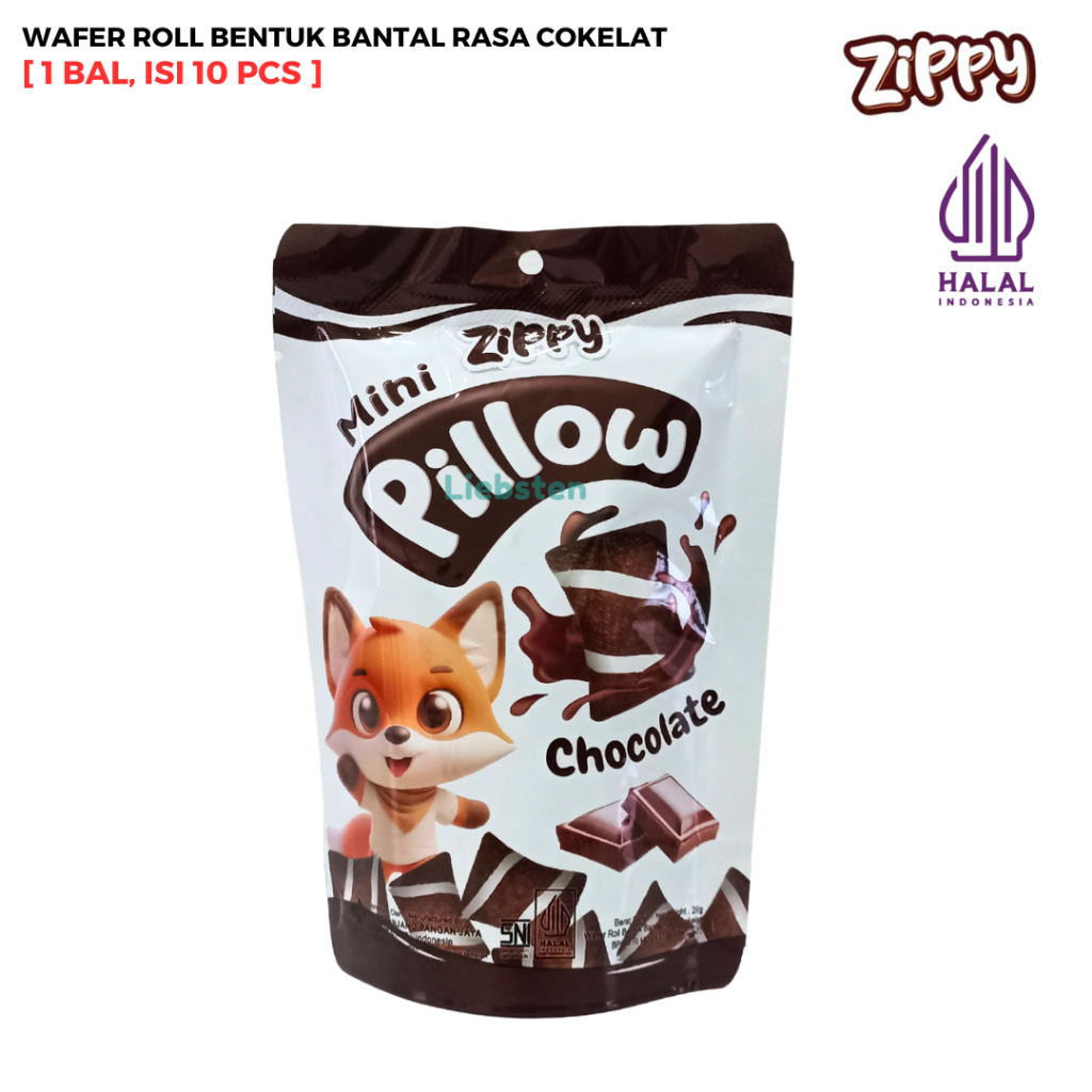

ZIPPY MINI PILLOW POUCH Wafer Roll Bentuk Bantal