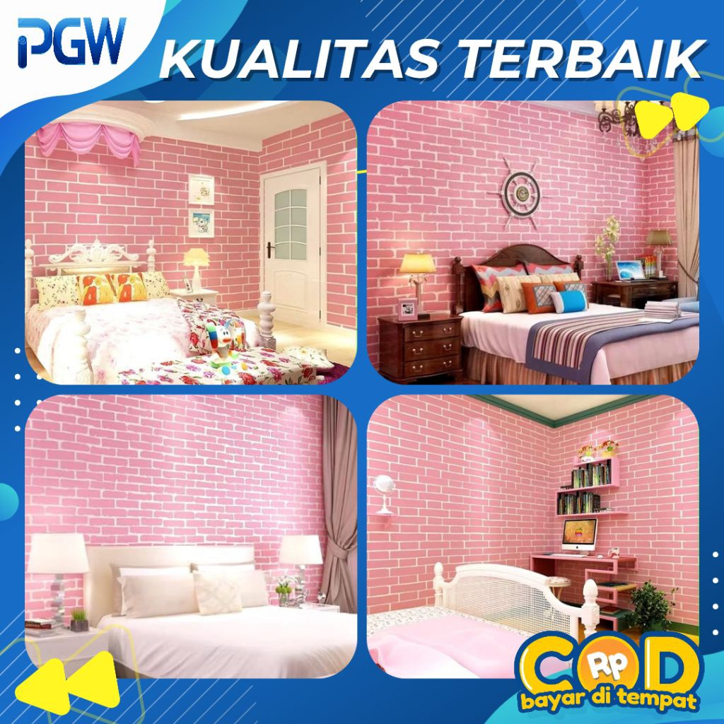 PUSAT GROSIR WALLPAPER Wallpaper Dinding Motif Bata Pink Wallpaper Dinding Bata Pink 3D Wallpaper Di