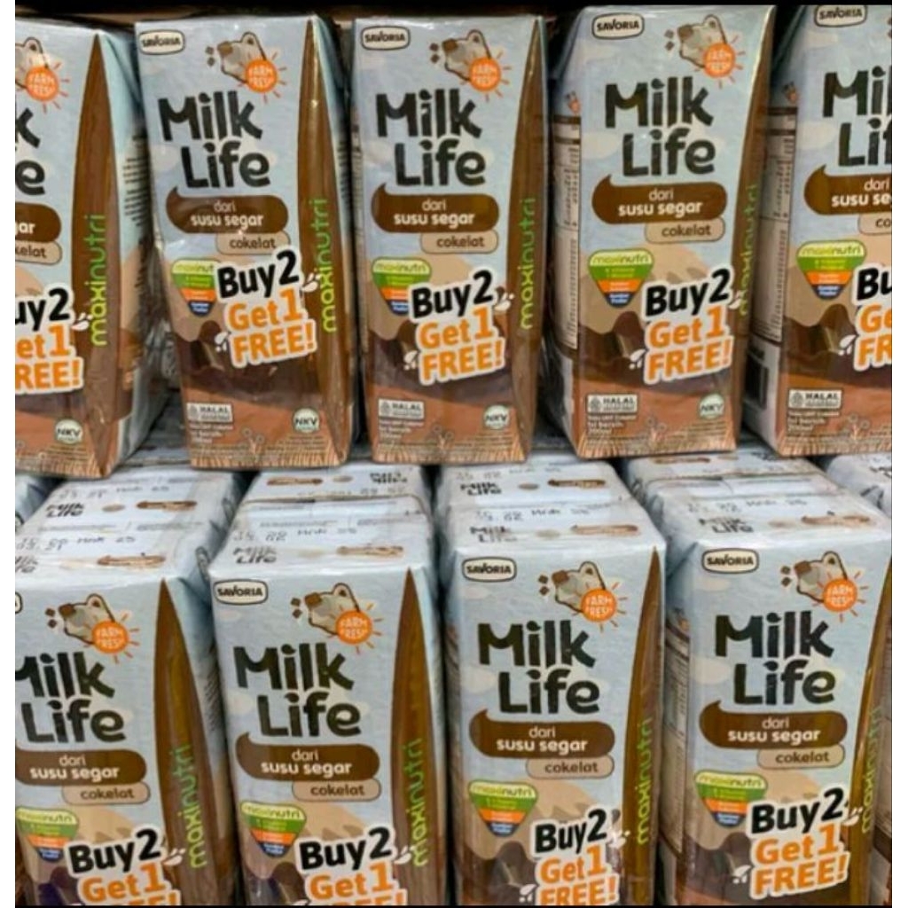 

3PCS Milk Life Susu UHT Coklat 200ml
