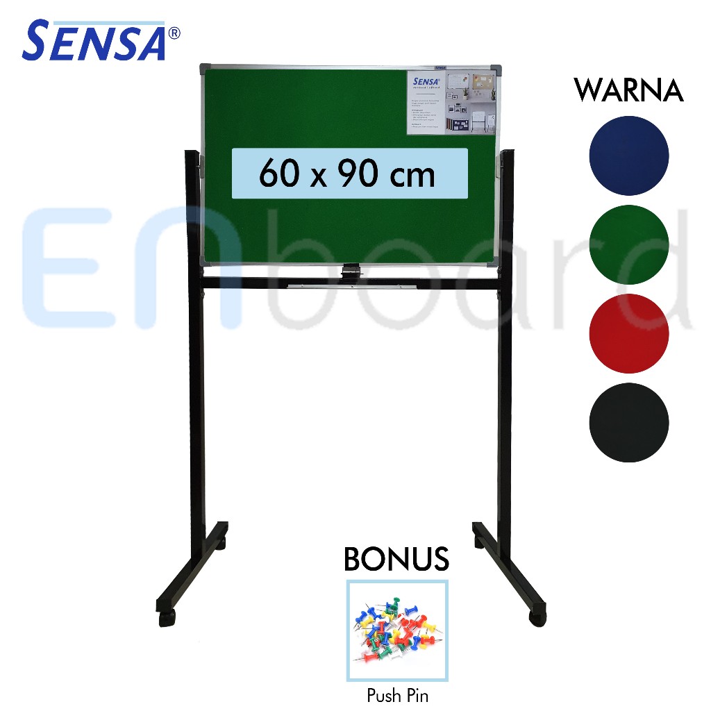 

Softboard / Pin Board / Cork Board / Papan Pengumuman / Mading Standing Bludru Sensa 60 x 90 cm